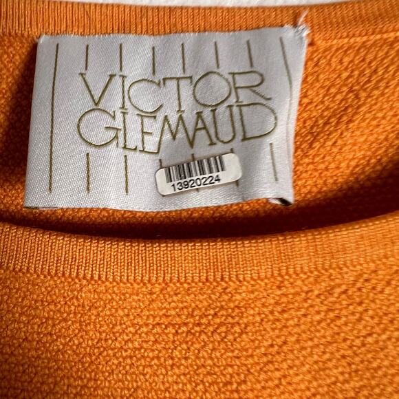 Victor Glemaud Peach Orange Wool Jersey Sleeveless Scoop Neck Mini Dress Size L - Picture 13 of 13
